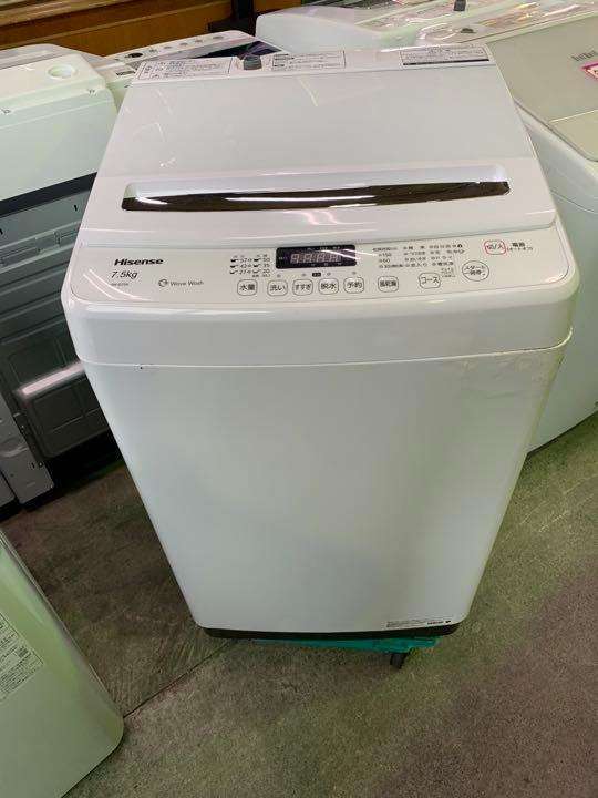 ハイセンス 全自動 洗濯機 7.5kg ホワイト HW-G75A   2018年製